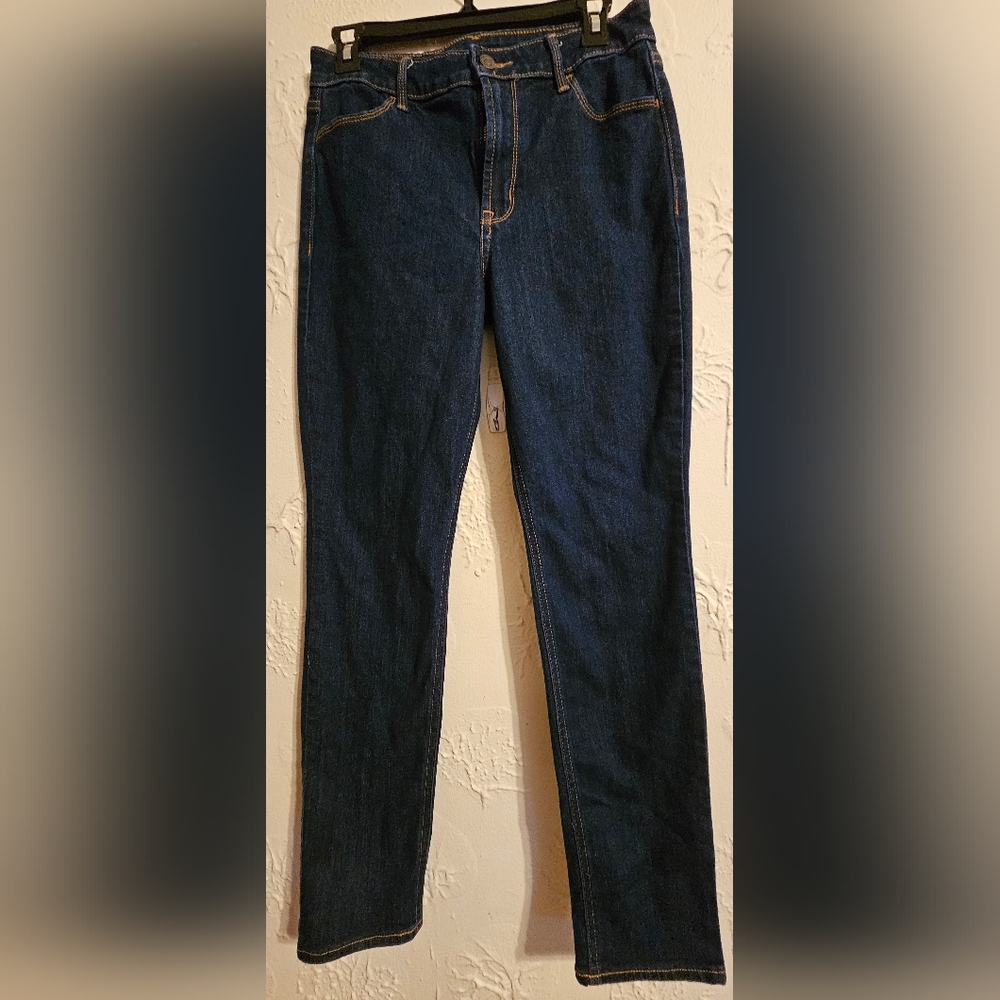 Old Navy High Rise Straight Leg Skinny Jeans Dark Blue Size 6